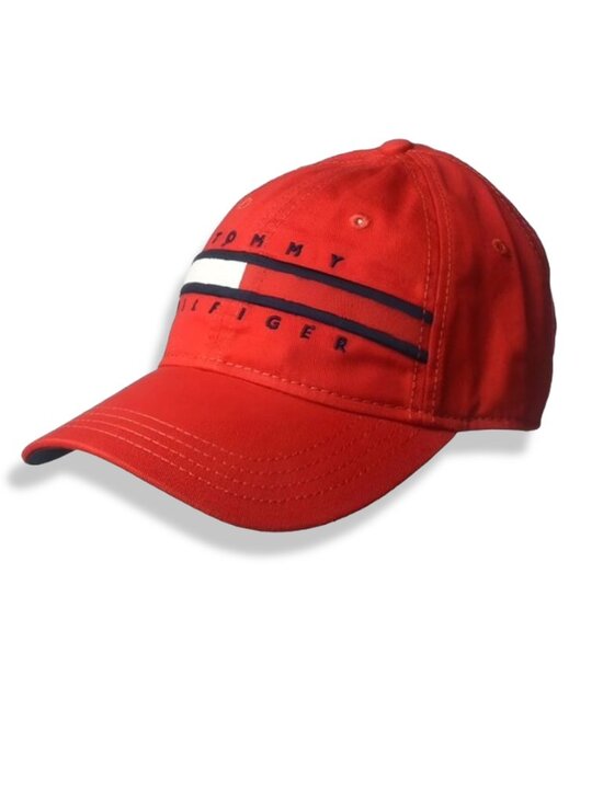 Tommy Hilfiger Men\'s/Women\'s Cotton Avery Adjustable Baseball Cap, RED main image 4
